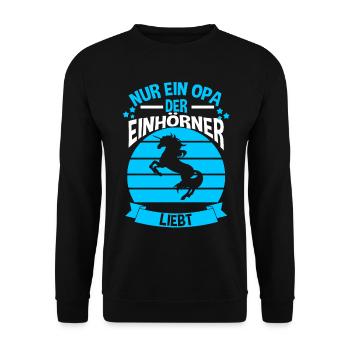 Einhorn Opa - Unisex Pullover - Schwarz - Vorne - Alina (178cm) & Michal (187cm)