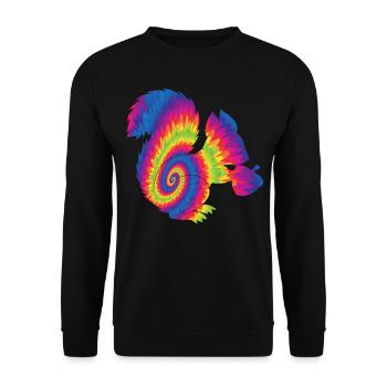 Squirrel Acorn Tie Dye - Unisex Pullover - Schwarz - Vorne - Alina (178cm) & Michal (187cm)