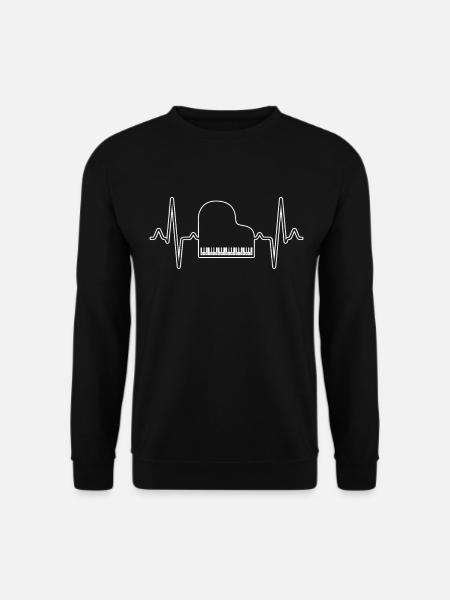 Klavier Piano Herzschlag - Unisex Pullover - Schwarz