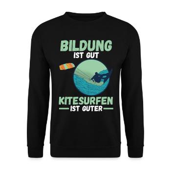 Kitesurfen Kitesurfer - Unisex Pullover - Schwarz - Vorne - Alina (178cm) & Michal (187cm)