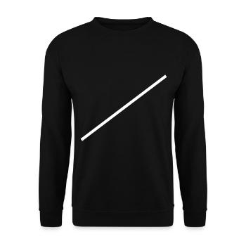 White line Diagonal - Unisex Sweatshirt - black - Front - Alina (178cm) & Michal (187cm)