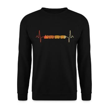 Train Look Heartbeat Retro - Unisex Sweatshirt - black - Front - Alina (178cm) & Michal (187cm)