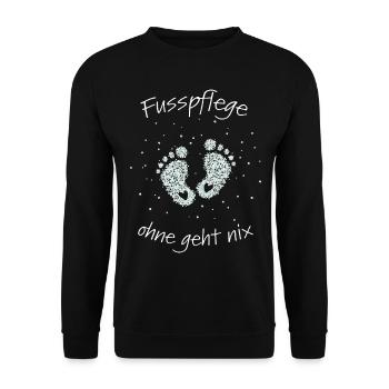 Fusspflege Podologie Nagelpflege - Unisex Pullover - Schwarz - Vorne - Alina (178cm) & Michal (187cm)