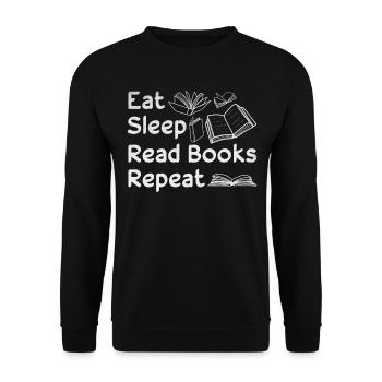 Book lovers eat sleep Read books Bookworm - Unisex Sweatshirt - black - Front - Alina (178cm) & Michal (187cm)