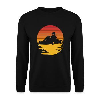 Go Kart Racer – Retro Racing Style - Unisex Pullover - Schwarz - Vorne - Alina (178cm) & Michal (187cm)