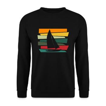 Sailing Sailboat Sailing Ship Sailor Gift - Unisex Sweatshirt - black - Front - Alina (178cm) & Michal (187cm)