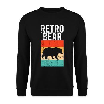 Bear Retro - Unisex Sweatshirt - black - Front - Alina (178cm) & Michal (187cm)