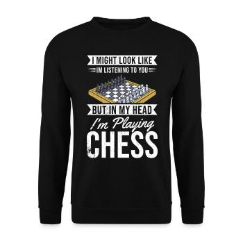 Chess Gift Board Game Chess Game Chess Board - Unisex Sweatshirt - black - Front - Alina (178cm) & Michal (187cm)