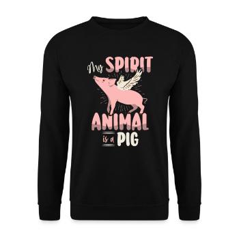 Pig Tshirt Children Women Piglet Piglet Piglet - Unisex Sweatshirt - black - Front - Alina (178cm) & Michal (187cm)