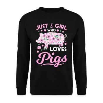 Pig Gift Piglet Kids Piglet Pig Pig - Unisex Sweatshirt - black - Front - Alina (178cm) & Michal (187cm)