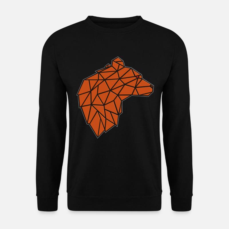 BÄR POLYGON BRAUNBÄR LINEARE ART GRAFIK - Unisex Pullover - Schwarz