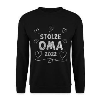 Stolze Oma 2022 - Unisex Pullover - Schwarz - Vorne - Alina (178cm) & Michal (187cm)
