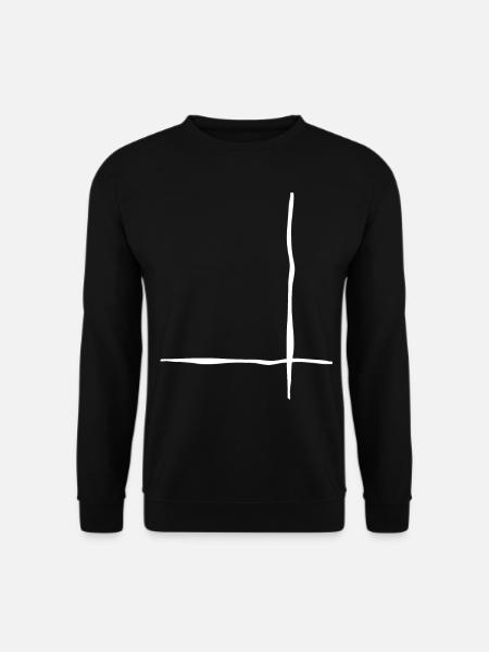 Lignes blanches Ondulées - Sweat-shirt Unisexe - noir