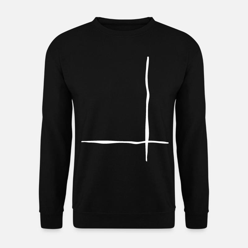 Lignes blanches Ondulées - Sweat-shirt Unisexe - noir