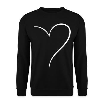 Half White Heart - Unisex Sweatshirt - black - Front - Alina (178cm) & Michal (187cm)