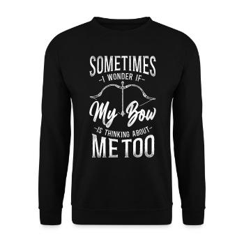 Archery Bow Archer Vintage - Unisex Pullover - Schwarz - Vorne - Alina (178cm) & Michal (187cm)
