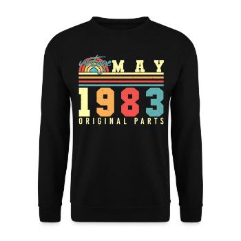 1983 Mai Idée cadeau - Sweat-shirt Unisexe - noir - Devant - Alina (178cm) & Michal (187cm)