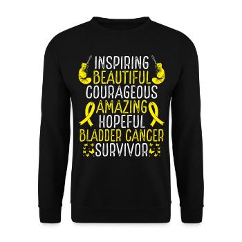 Survivant du cancer de la vessie Sensibilisation au cancer de la vessie - Sweat-shirt Unisexe - noir - Devant - Alina (178cm) & Michal (187cm)