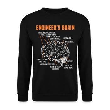 Engineer Brain Process For Engineer Student - Unisex Pullover - Schwarz - Vorne - Alina (178cm) & Michal (187cm)