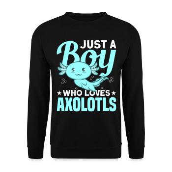Juste un garçon qui aime Axolotls Kawaii Designvide ga - Sweat-shirt Unisexe - noir - Devant - Alina (178cm) & Michal (187cm)