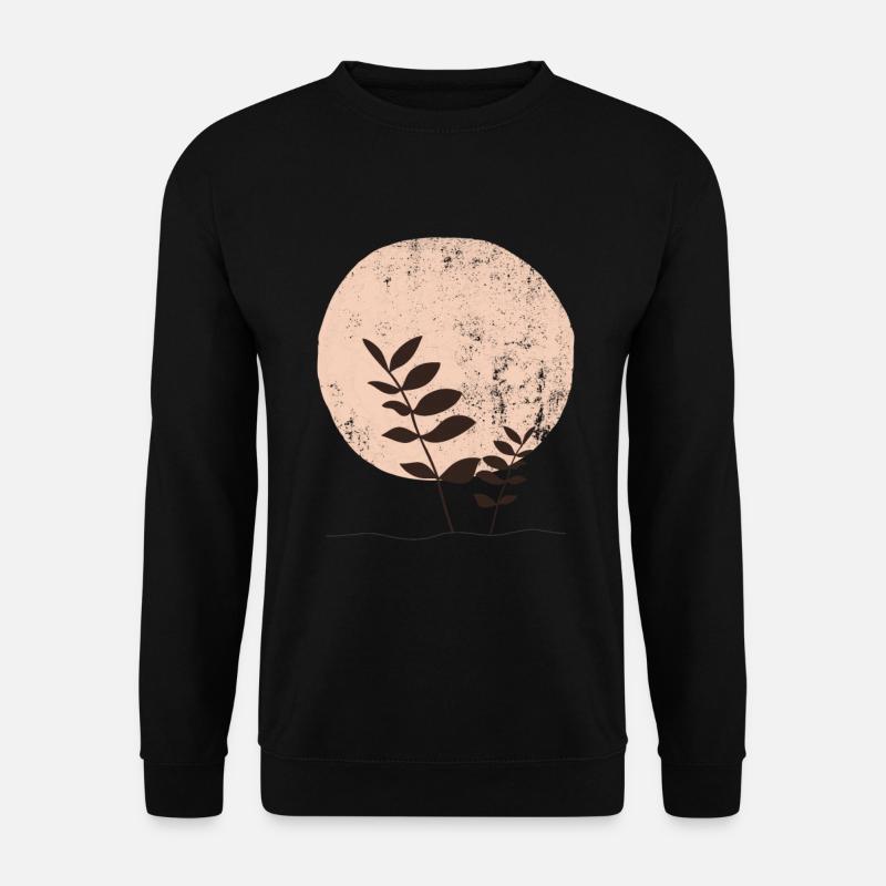 Boho-Sonnenblätter, abstraktes Beige - Unisex Pullover - Schwarz