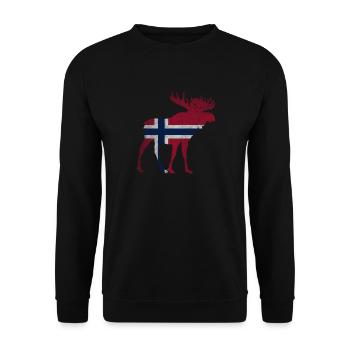 Norway Norwegen Elch - Unisex Pullover - Schwarz - Vorne - Alina (178cm) & Michal (187cm)