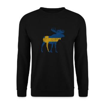 Sweden Schweden Elch - Unisex Pullover - Schwarz - Vorne - Alina (178cm) & Michal (187cm)