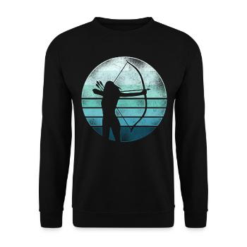 Archery Bow Archer Girl Retro - Unisex Sweatshirt - black - Front - Alina (178cm) & Michal (187cm)