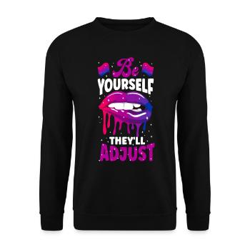 Bisexuel Bi Pride Flag Mouth Be - Sweat-shirt Unisexe - noir - Devant - Alina (178cm) & Michal (187cm)