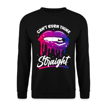 Bisexual Bi Pride Flag Mouth Can'T - Unisex Pullover - Schwarz - Vorne - Alina (178cm) & Michal (187cm)
