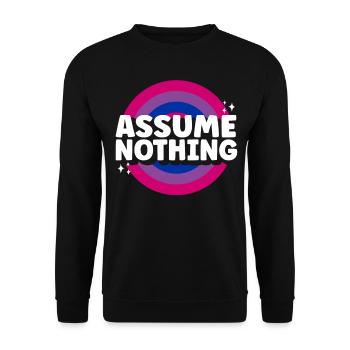 Bisexuel Bi Pride Flag Assume - Sweat-shirt Unisexe - noir - Devant - Alina (178cm) & Michal (187cm)