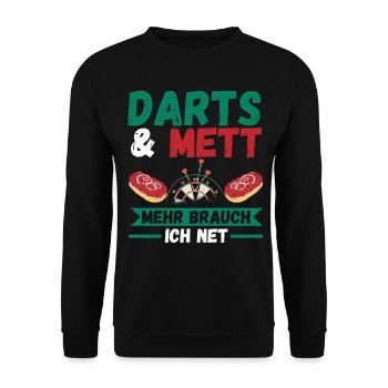 Darts Mett Dart - Unisex Pullover - Schwarz - Vorne - Alina (178cm) & Michal (187cm)