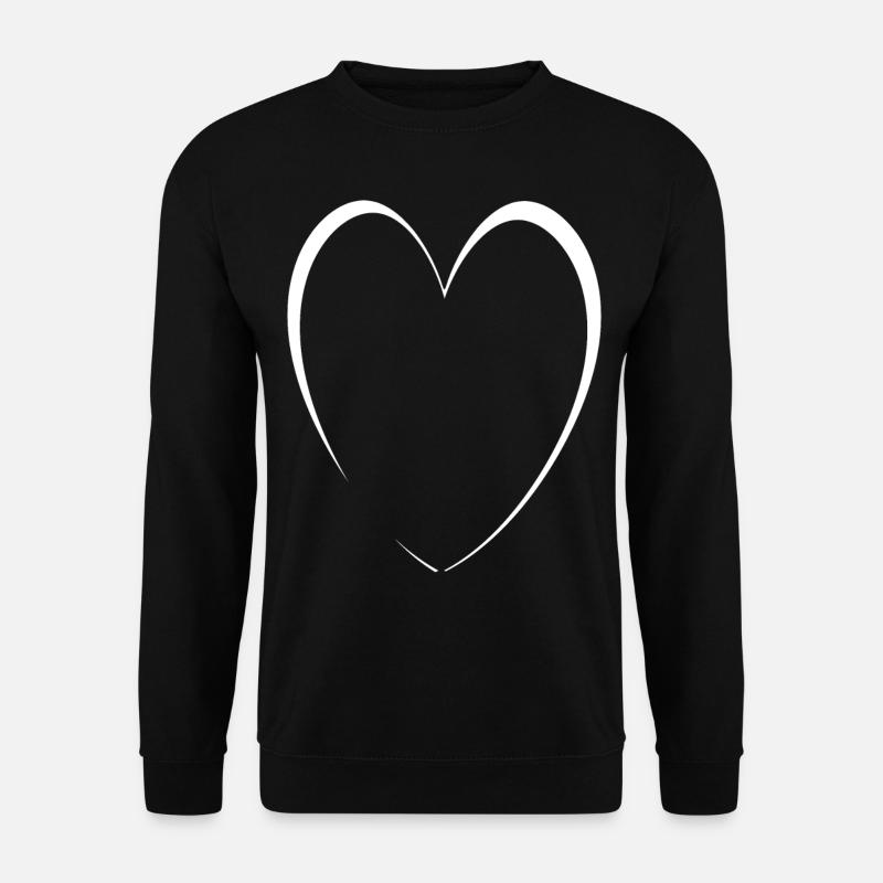 Simple White Heart - Unisex Sweatshirt - black