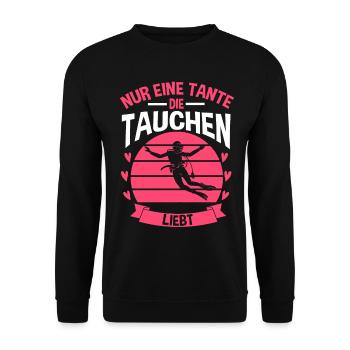 Tauchen Tante Tauchlehrer Taucher - Unisex Pullover - Schwarz - Vorne - Alina (178cm) & Michal (187cm)