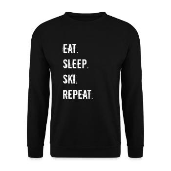 Ski - manger. Dormir. ski. répéter. - Sweat-shirt Unisexe - noir - Devant - Alina (178cm) & Michal (187cm)