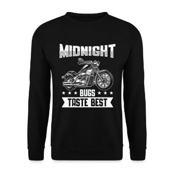 Biker Motorradfahrer Chopper Motorrad Rocker Moped - Unisex Pullover - Schwarz - Vorne - Alina (178cm) & Michal (187cm)
