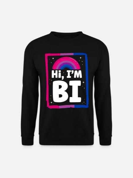 Bisexual Bi Pride Flag Hi, I'M Bi - Unisex Pullover - Schwarz