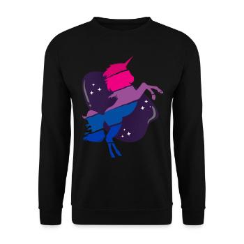 Bisexuel Bi Pride Flag Licorne - Sweat-shirt Unisexe - noir - Devant - Alina (178cm) & Michal (187cm)