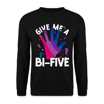 Bisexuel Bi Pride Flag Hand Gimme - Sweat-shirt Unisexe - noir - Devant - Alina (178cm) & Michal (187cm)