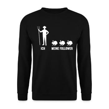 Me and my followers rabbit rabbits - Unisex Sweatshirt - black - Front - Alina (178cm) & Michal (187cm)