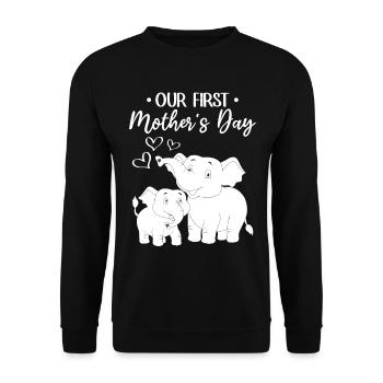 Notre premier bébé de la fête des mères - Sweat-shirt Unisexe - noir - Devant - Alina (178cm) & Michal (187cm)
