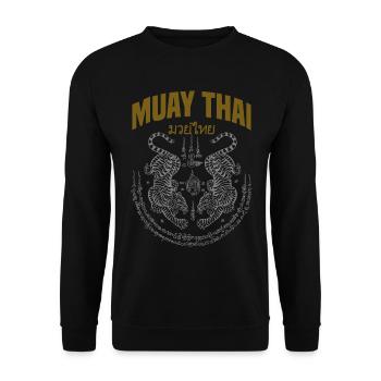 Thai Art Tigers Muay Thai Fighter - Sweat-shirt Unisexe - noir - Devant - Alina (178cm) & Michal (187cm)