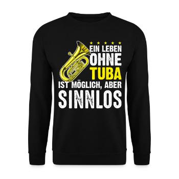 Tuba Orchester Spruch - Unisex Pullover - Schwarz - Vorne - Alina (178cm) & Michal (187cm)