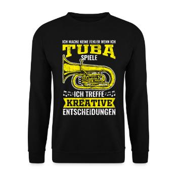Tuba Vintage Spruch - Unisex Pullover - Schwarz - Vorne - Alina (178cm) & Michal (187cm)