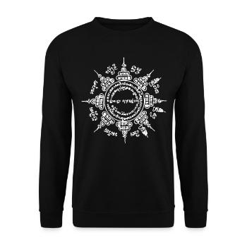 Muay Thai Bouddha Tatouage Kickboxing - Sweat-shirt Unisexe - noir - Devant - Alina (178cm) & Michal (187cm)
