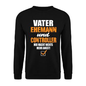 Controller - Unisex Pullover - Schwarz - Vorne - Alina (178cm) & Michal (187cm)