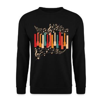 Musicien de piano de style rétro - Sweat-shirt Unisexe - noir - Devant - Alina (178cm) & Michal (187cm)
