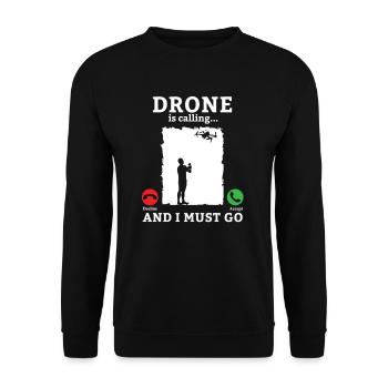 Drone Drone Drone Pilote Quadcopter - Sweat-shirt Unisexe - noir - Devant - Alina (178cm) & Michal (187cm)