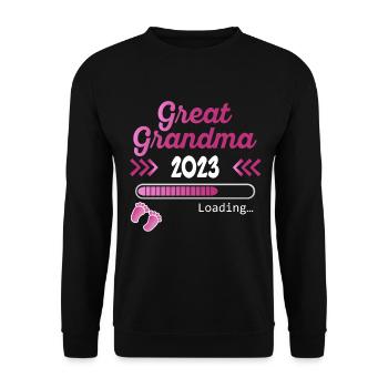 Great Grandma 2023 Loading Pregnancy Announcement - Unisex Pullover - Schwarz - Vorne - Alina (178cm) & Michal (187cm)