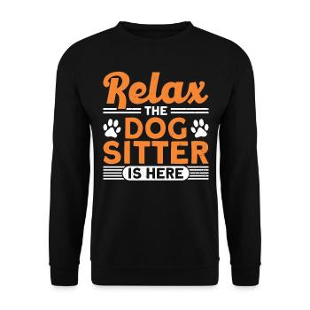 Détendez-vous le dog sitter est ici - Sweat-shirt Unisexe - noir - Devant - Alina (178cm) & Michal (187cm)